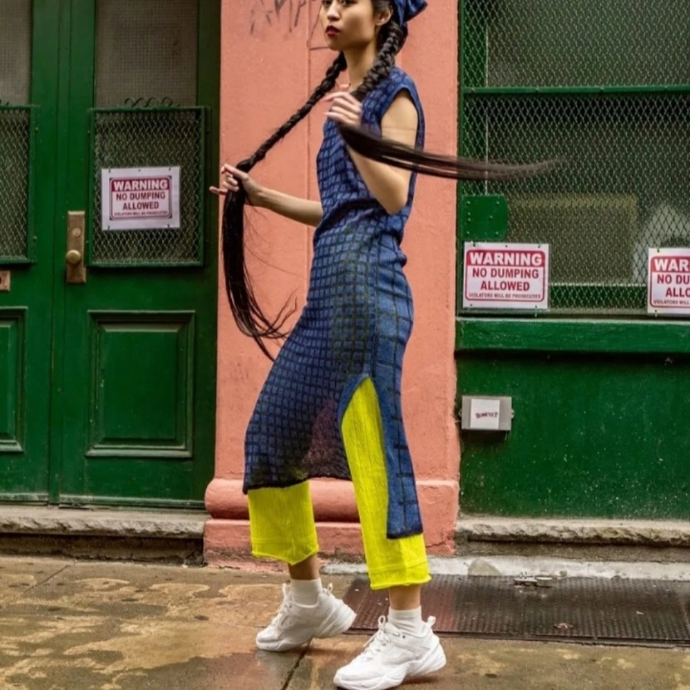 Stylish Blue and Yellow Dress